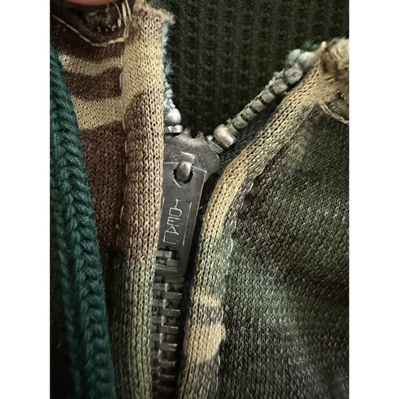 Vintage Camo Zip-Up Hoodie 70’s Made In USA Talon Zipper Sz large - Picture 3 of 6